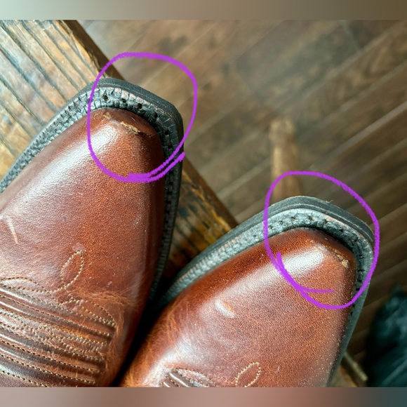 EUC ARIAT HACIENDA Equestrian Western Leather Brown Underlay Cowgirl Boots, 9 - Picture 13 of 16